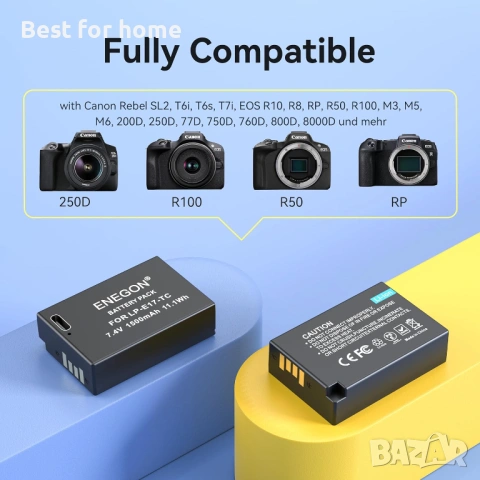 Батерия ENEGON LP-E17 с порт за зареждане тип C, снимка 2 - Друга електроника - 53258883