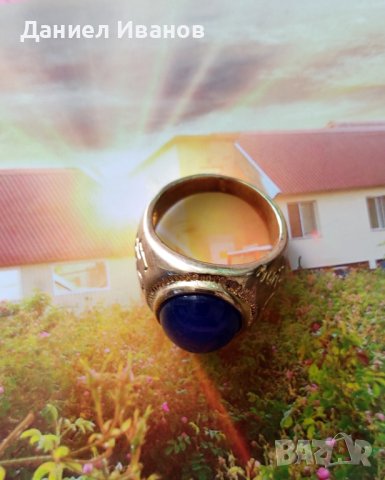 Златен пръстен жълт 24к размер 9 НОВ, снимка 3 - Обеци - 9069035