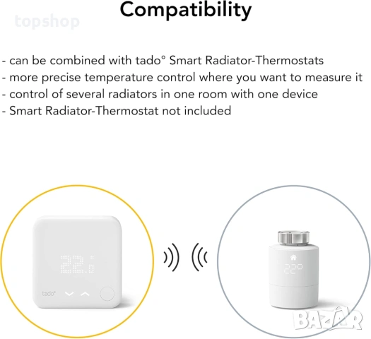 Безжичен температурен сензор tado° Smart – Немско качество за вашия умен дом , снимка 2 - Друга електроника - 53341801