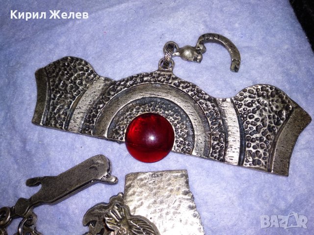 ЕЛЕМЕНТИ от ЕТНОГРАФСКИ СТИЛ НАКИТ ЛАКИРАН ПОСРЕБРЕН БРОНЗ и ЧЕРВЕН КАТАЛИН 34305, снимка 16 - Бижутерийни комплекти - 41761877