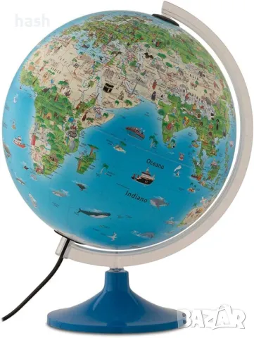 Нощна лампа Глобус /Карта на света/ - италианска версия, снимка 5 - Детски нощни лампи - 48440567