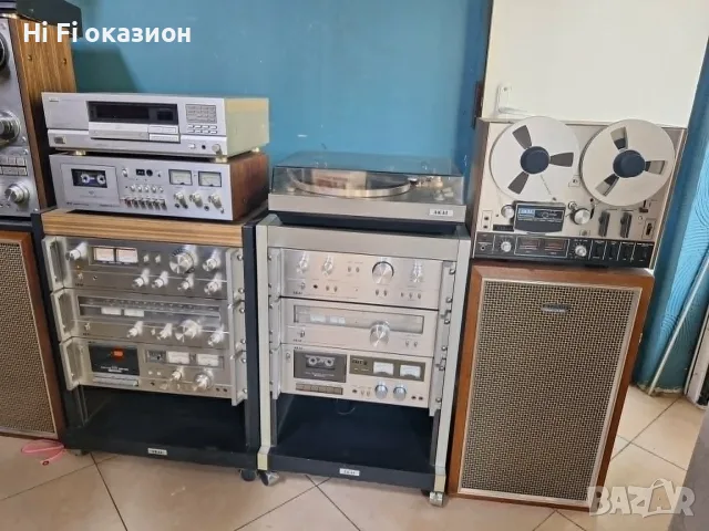 Сет оригинален unit rack шкаф AKAI Усилвател АM-2250 * тунер AT-2250 * дек CS-703D 