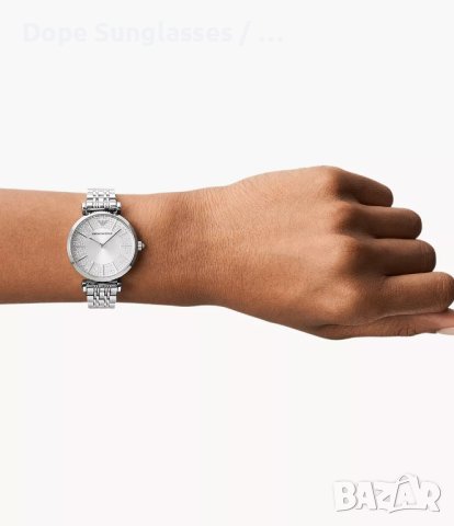 Emporio Armani дамски часовник с циферблат с камъни, снимка 5 - Дамски - 42151024
