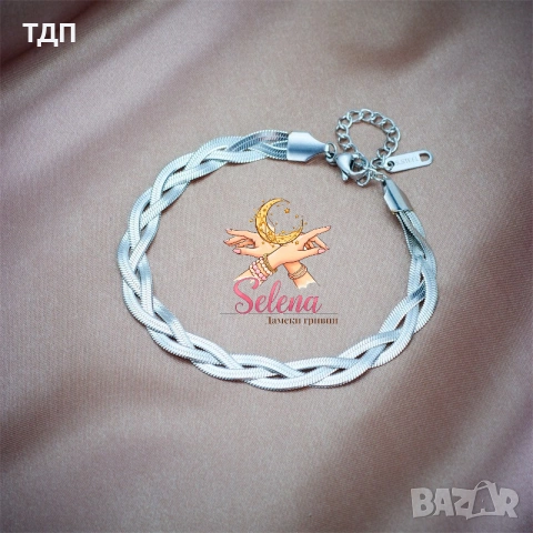 Комплект от медицинска стомана колие и гривна "Плетеница" , снимка 6 - Колиета, медальони, синджири - 53677991