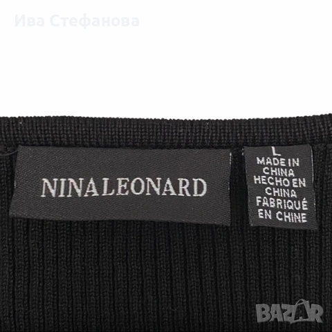 офис  луксозна миди дължина елегантна рокля рипс кокетни плисирани ръкави камбанка NINA LEONARD, снимка 10 - Рокли - 48086763