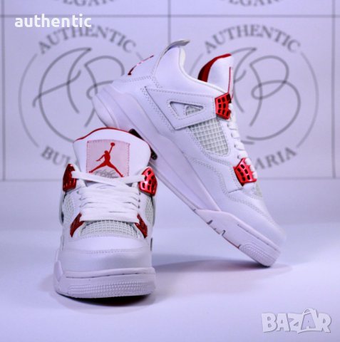 Nike Jordan Retro 4 UniversityBlue, Off-White, Fire Red, Metallic Red, снимка 12 - Маратонки - 34137530