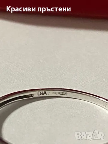 Дискретен златен пръстен с диамант – 9 кр, 1.07 гр, снимка 2 - Пръстени - 50181825