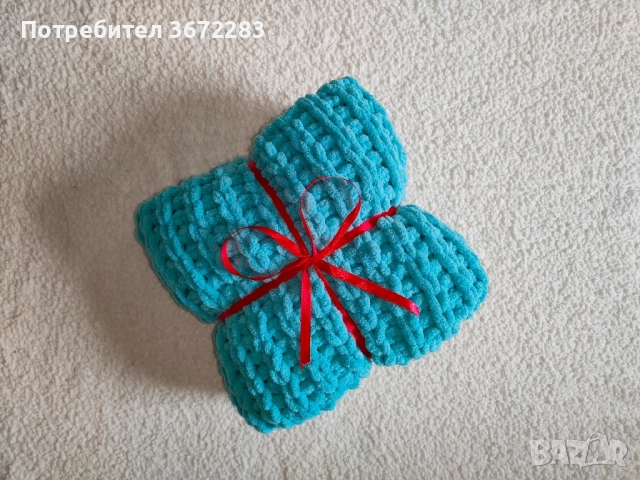 Ръчно плетено одеяло. Изработва се в цвят и размер по избор.