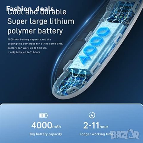 Нов преносим вентилатор за врата 3 скорости за къмпинг, туризъм, спорт, снимка 3 - Спортна екипировка - 41383854