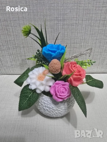 Сапунени цветя, снимка 8 - Ръчно изработени сувенири - 51540288