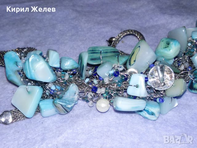 ПРЕКРАСНА ОГЪРЛИЦА от КРАЛСКИ СЕДЕФ МЪНИСТА и ПЛАНИНСКИ КРИСТАЛ и СРЕБРИСТ МЕТАЛ 38918, снимка 11 - Колиета, медальони, синджири - 41837020