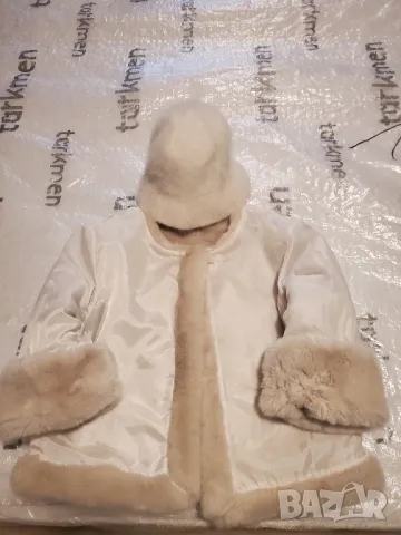 Шикозно пухено дамско патенце и шапка, снимка 6 - Палта, манта - 48103985