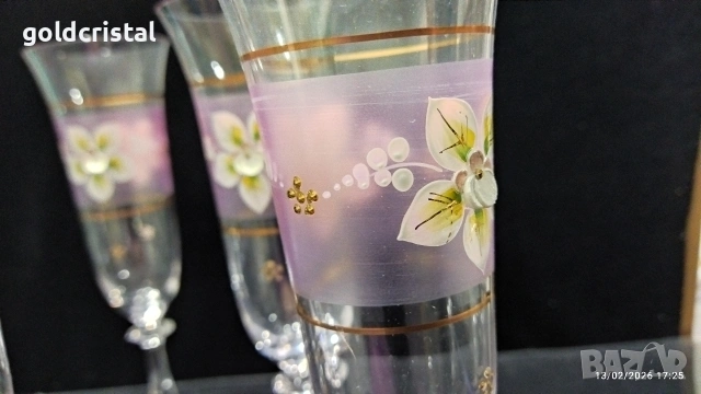 кристални чаши Бохемия Чехословакия , снимка 10 - Антикварни и старинни предмети - 27890289