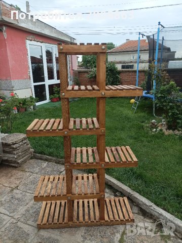 Цветарник етажерка от дърво , снимка 2 - Декорация за дома - 36359355