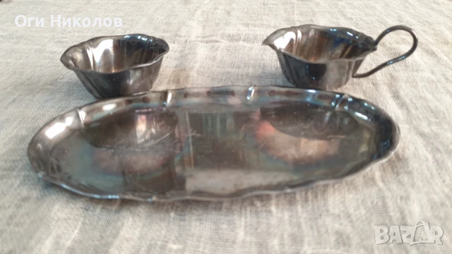 Посребрен комплект WMF - 3 части, снимка 3 - Антикварни и старинни предмети - 51234158