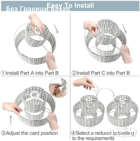 Нов Луксозен абажур с кристален ефект за спалня, хол и коридор 32×38 см, снимка 5 - Лампи за таван - 52250070