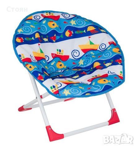 Детски сгъваем стол Метален Море с Рибка 51х42х51см, снимка 2 - Къмпинг мебели - 41434735