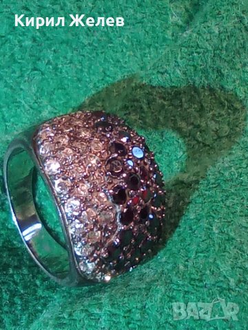 СТАР СРЕБЪРЕН СКЪПОЦЕНЕН АРТ ПРЪСТЕН с МАРКАЗИТИ и ЦИРКОНИ ЛАКИРАНО ОКСИДИРАНО СРЕБРО 26240, снимка 2 - Пръстени - 34646999