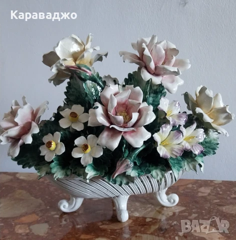 Голям Порцеланов Букет Capodimonte, снимка 6 - Декорация за дома - 51033461