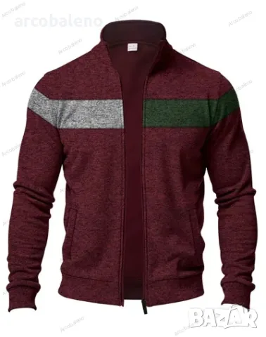 Мъжки ежедневен суичър с дълъг ръкав и цип, 4цвята , снимка 7 - Суичъри - 48942005