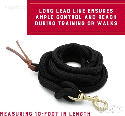 Чисто Ново Каубойско въже / повод за коне Weaver Equine Poly Cowboy Lead (3 м) | Месинг   , снимка 3 - Коне - 56171968