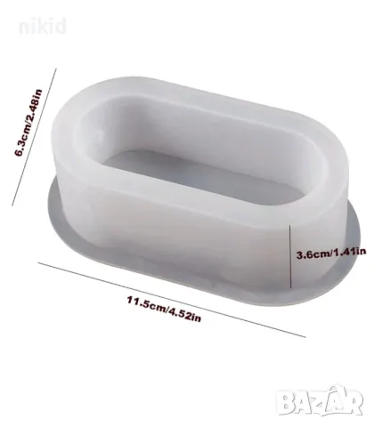 3D Висок Елипс саксия органайзер силиконов молд форма калъп смола сапун гипс шоколад саксия, снимка 7 - Форми - 27183763