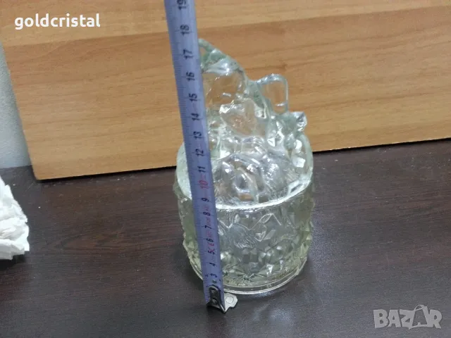 стара стъклена захарница бонбониера , снимка 2 - Антикварни и старинни предмети - 48855799