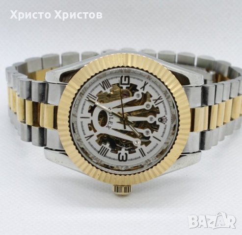 Мъжки луксозен часовник Rolex Crown 👑 Skeleton