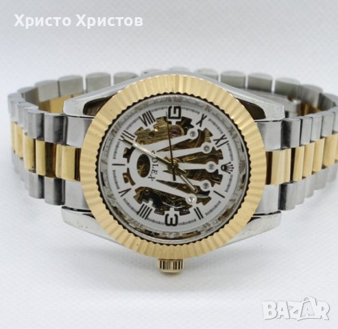 Мъжки луксозен часовник Rolex Crown 👑 Skeleton, снимка 1 - Мъжки - 41554683