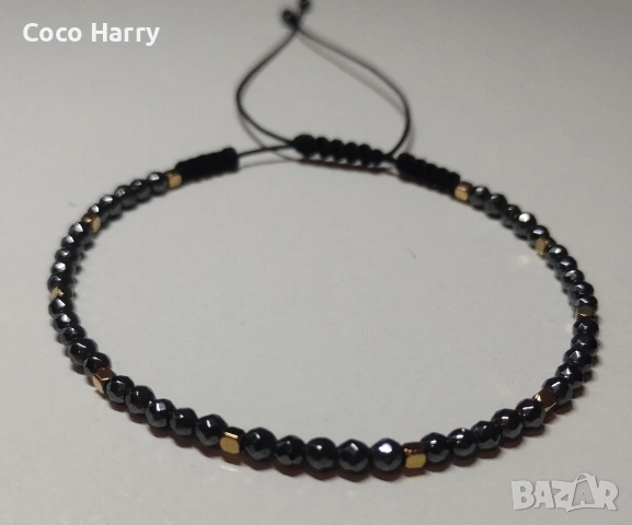 Комплект 2 гривни за двойки с хематит, снимка 2 - Романтични подаръци - 53716056