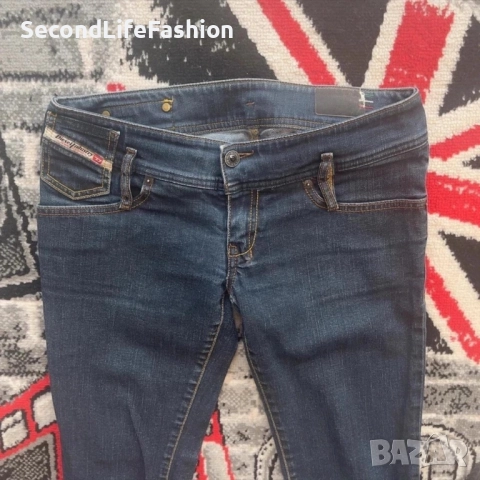 Дамски дънки Diesel Slim Leg с ниска талия, тъмносини, размер 28, снимка 8 - Дънки - 52574441