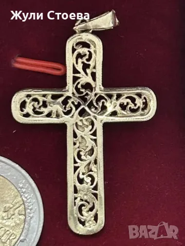 Златен кръст - филигран, снимка 3 - Колиета, медальони, синджири - 56072679