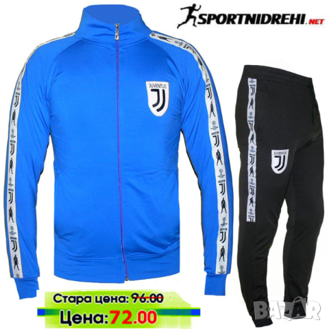 Мъжки футболен екип FC JUVENTUS, синьо и  черно, полиестер, снимка 1 - Спортни дрехи, екипи - 44550537