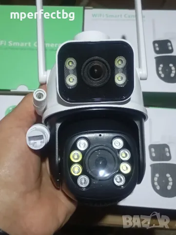 Двойна камера 8 МР PTZ ICSEE WIFI Камера с два обектива Human Detect , снимка 2 - IP камери - 50411959