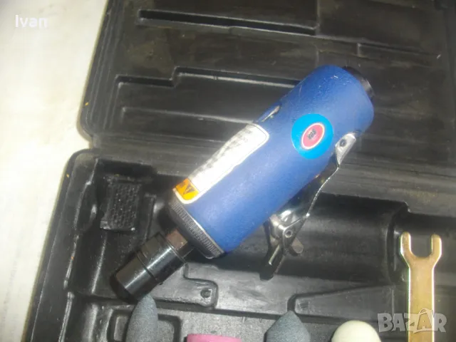 НОВ 12 ЧАСТИ ПЪЛЕН КОМПЛЕКТ БЕЛГИЙСКИ ПНЕВМАТИЧЕН ПРАВ ШЛАЙФ ЦАНГА ф6мм С АКСЕСОАРИ VOS, снимка 10 - Други инструменти - 49765139