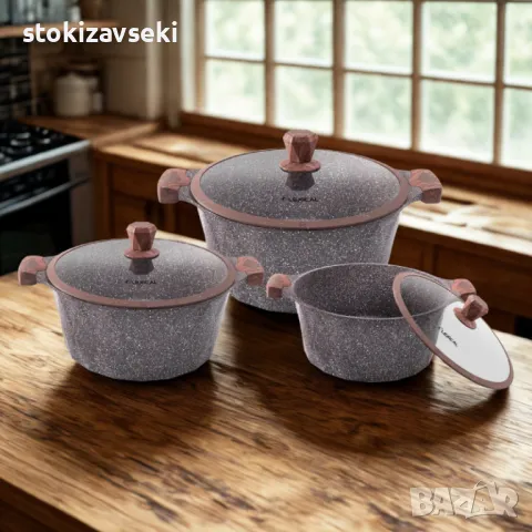 Lexical – PEARL SERIES Гранитен комплект касероли за професионално и домашно готвене, снимка 1