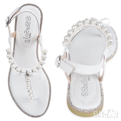 Сандали с камъни и перли, 38 номер, Нови, снимка 6 - Сандали - 51705414