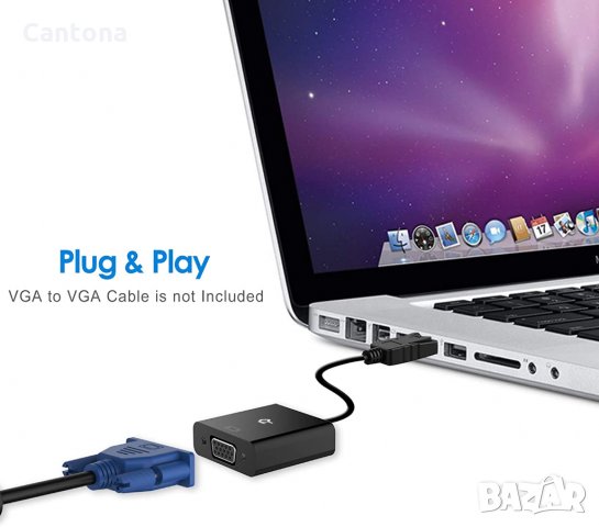 Преходник Rankie DisplayPort (DP) към VGA, позлатен конектор, снимка 2 - Кабели и адаптери - 35681782