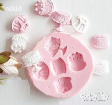 5 Мини торти тортички торта кексчета десерти силиконов молд форма фондан декор украса