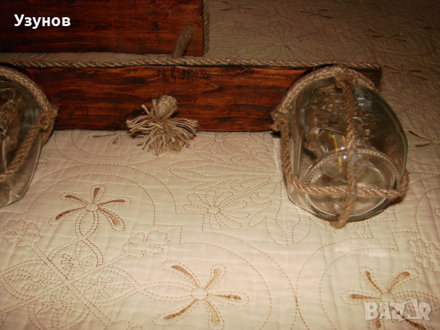 Дървен полилей за дома, тераса, механа, барбекю, битова стая, битов кът, снимка 4 - Полилеи - 36217634