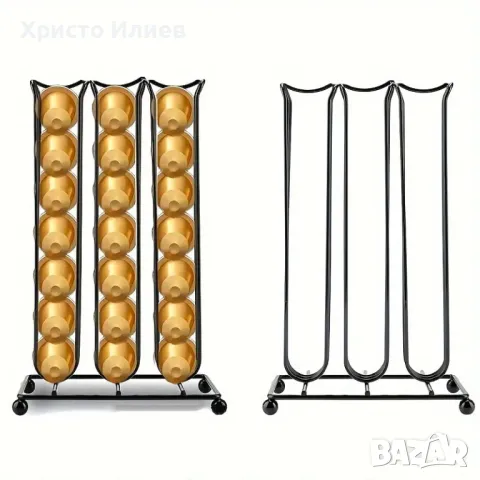 Стойка за кафе капсули Nespresso Поставка Метална стойка Органайзер за 42бр кафе капсули Неспресо, снимка 6 - Кафемашини - 47444805