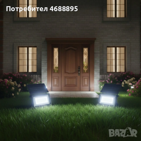 Соларна лампа COBA CB-LD180 (126 LED) — мощен външен прожектор със сензор за здрач, IP67