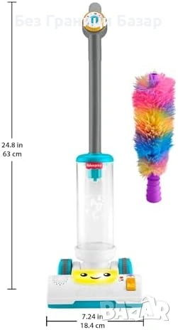 Нова Fisher-Price 2 в 1 детска прахосмукачка с музика, светлини 2+ деца, снимка 2 - Образователни игри - 53738666