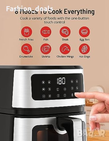 Нов Въздушен фритюрник Symdral 5L здравословно готвене Air Fryer кухня дом, снимка 3 - Фритюрници - 42521759