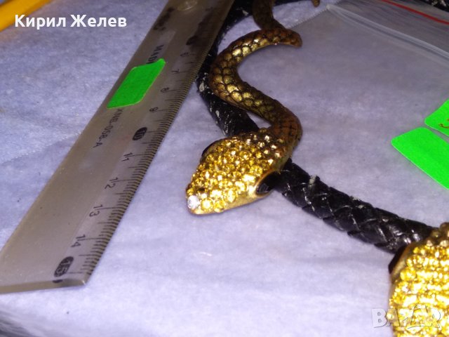 НЕОГОТИЧЕСКА ВИНТИДЖ АРТ ФИГУРАЛНА ЗМИЕВИДНА ОГЪРЛИЦА с БРОНЗОВИ ПОЗЛАТЕНИ ЗМИИ 16003, снимка 14 - Колиета, медальони, синджири - 41396411