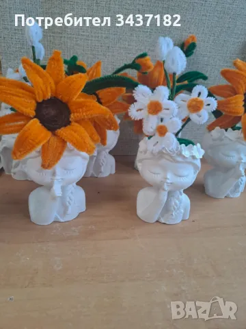 Плетени цветя , снимка 3 - Изкуствени цветя - 48998591