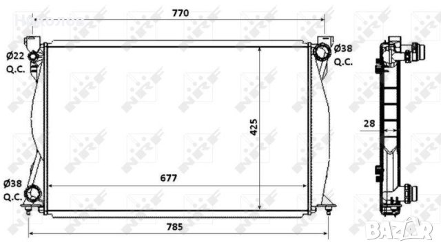 Радиатор NRF за AUDI A6 C6 2.7-3.0 TDi 2005-2011 ръчни скор. 6-степ., снимка 1