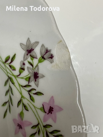  Голямо елипсовидно, порцеланово плато, снимка 6 - Чинии - 52599316