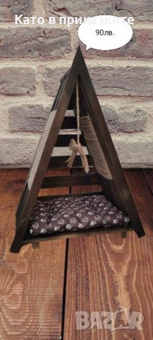 Дървено легло за куче и коте Иглу за котка Диван за кучета и котета, снимка 2 - Други стоки за животни - 39525127