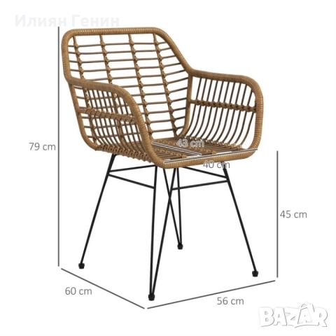 Комплект от два кухненски стола, снимка 3 - Столове - 52561346